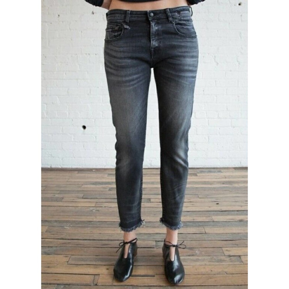 R13 Boy Skinny Jeans in Albany Black Denim Sz 25 R13W0086-230 Mid-Rise (E